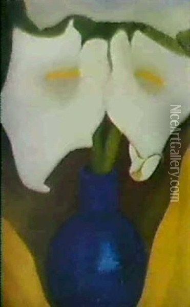 Kallor I Bla Vas Oil Painting - Anna Berg