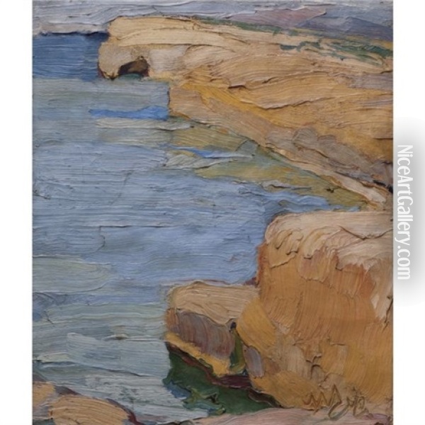 A Rocky Coast Oil Painting - Nicolas Lytras