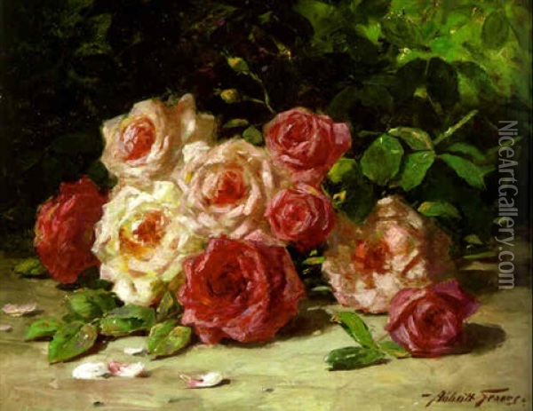 Still Life Of Roses Oil Painting - Abbott Fuller Graves