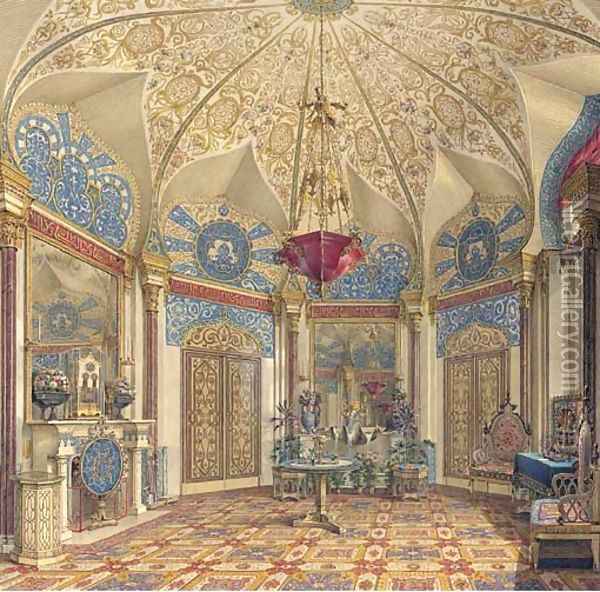 A room in the Winter Palace, St. Petersburg Oil Painting - Grigori Grigorevich Chernetsov