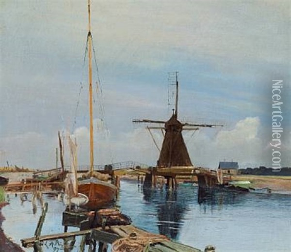 Susa River Oil Painting - Laurits Andersen Ring