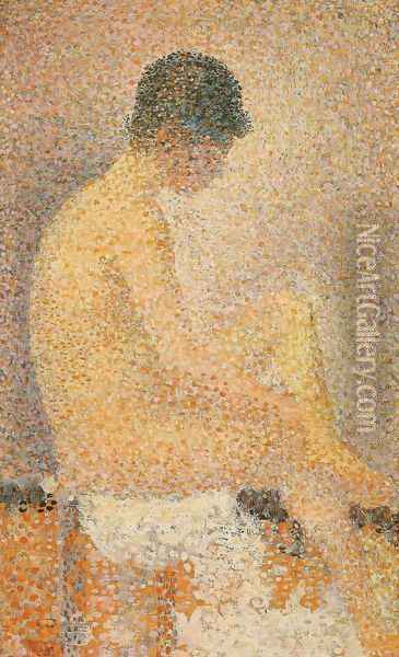 Side seated model Oil Painting - Georges Seurat