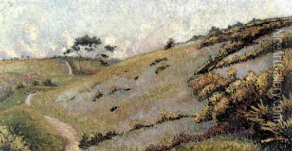 Horseman Hill, Up Lyme Oil Painting - Lucien Pissarro
