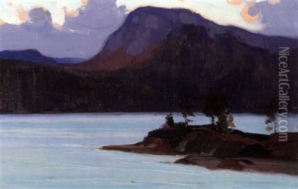 Lake Nyssedal [sic] Oil Painting - Clarence Alphonse Gagnon