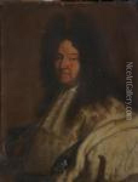 Portrait De Louis Xiv Oil Painting - Hyacinthe Rigaud