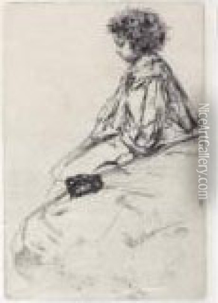 Bibi Lalouette (k. 51) Oil Painting - James Abbott McNeill Whistler