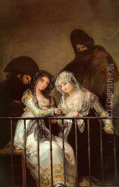 Majas On A Balcony Oil Painting - Francisco De Goya y Lucientes