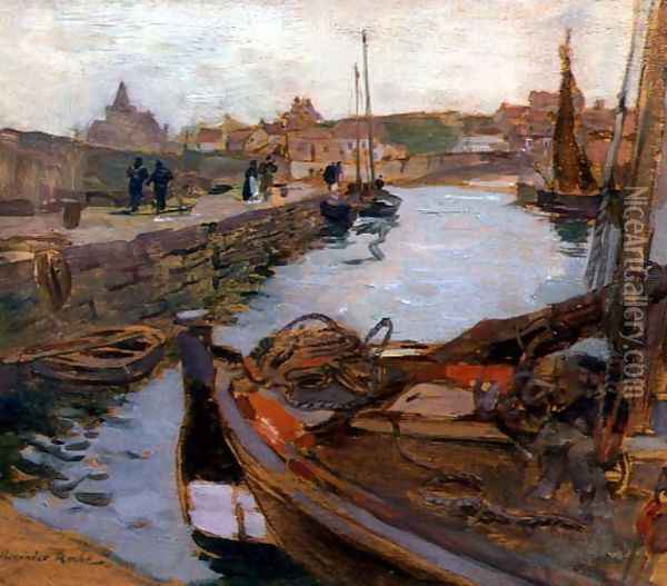 The Harbour, St. Monance Oil Painting - Alexander Ignatius Roche