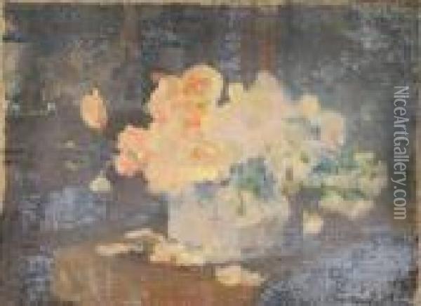 Bouquet De Roses Oil Painting - Ernest Quost
