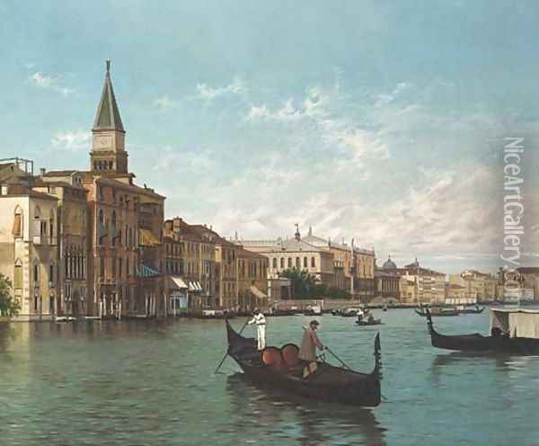 Sull' Canale Grande, Venezia Oil Painting - Sebastiano Novelli