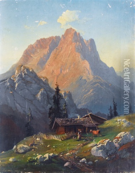 Mountain Landscape Oil Painting - Karl Millner