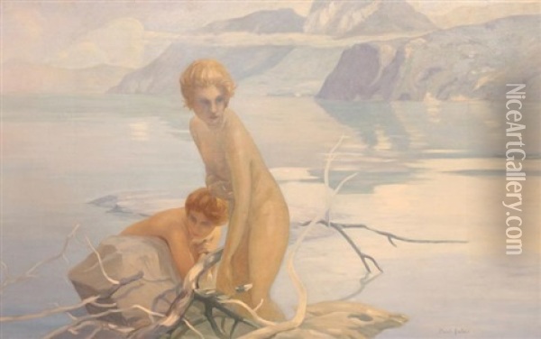 Baigneuses Au Lac D'annecy Oil Painting - Paul Emile Chabas