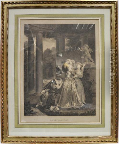 La Declaration Oil Painting - Jean-Honore Fragonard