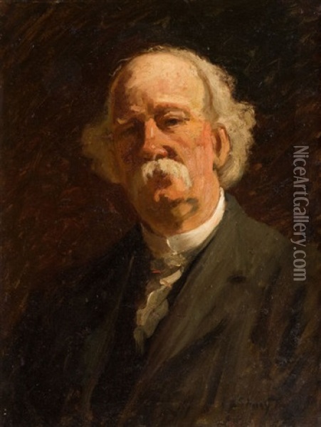 Portrait Of Mark Twain Oil Painting - Stacy Tolman