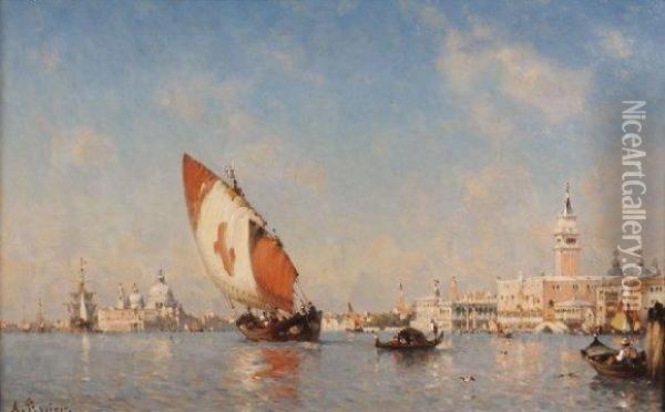 Le Grand Canal A Venise Oil Painting - Amedee Rosier