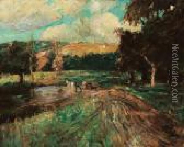 Connecticut Landscape Oil Painting - Ernest Lawson