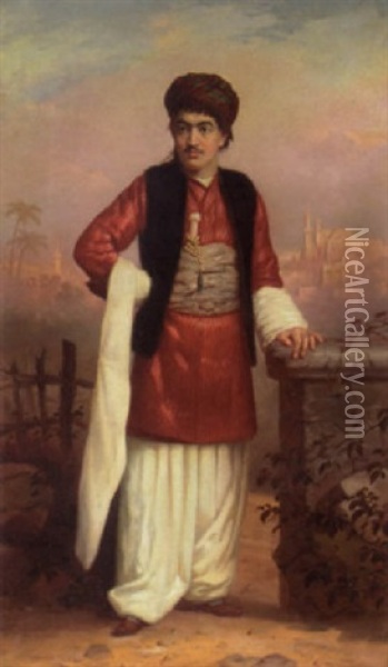 Portrait Of A Gentleman Oil Painting - Gustav Bauernfeind