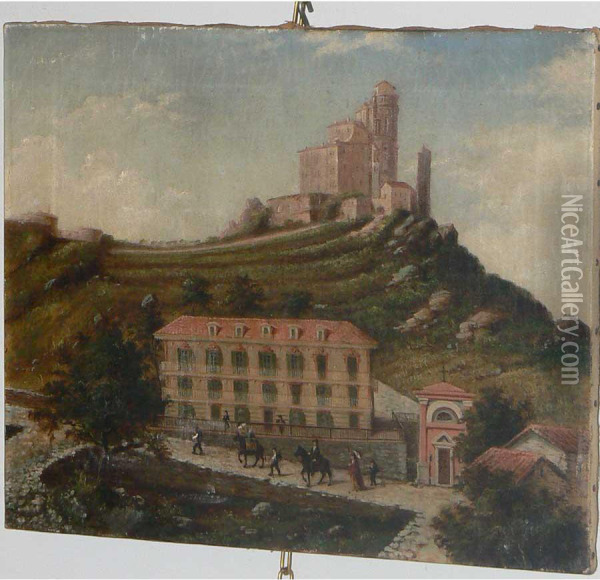 Paesaggio Con Castello Oil Painting - Guido Carmignani
