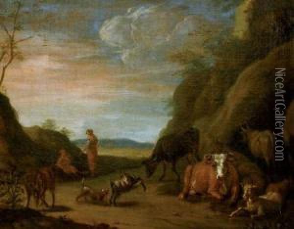 Scene Pastorale Oil Painting - Rembrandt Van Rijn