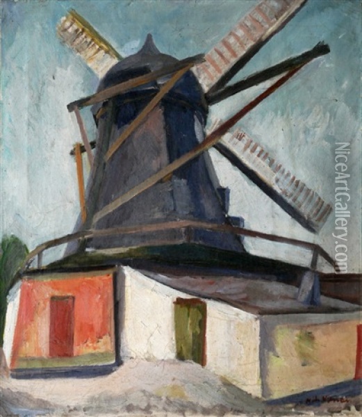 Windmill Oil Painting - Nils Nilsson