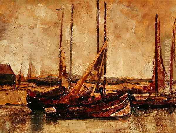 Fishing Boats Oil Painting - James Ensor