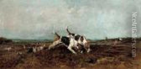 Hounds Finding Oil Painting - John Emms