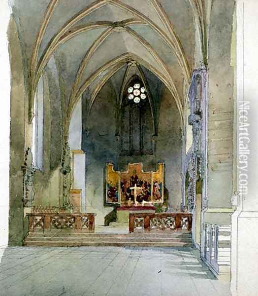 A Church Interior Oil Painting - Carl Haag