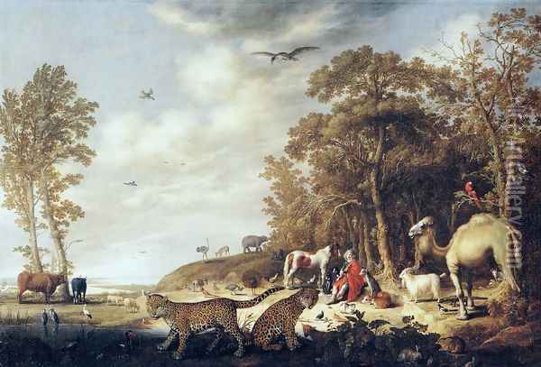 Orpheus With Animals In A Landscape Oil Painting - Aelbert Cuyp