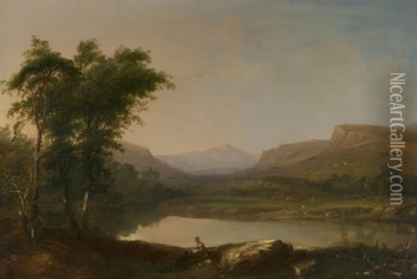The Swansen Valley Oil Painting - William (of Plymouth) Williams