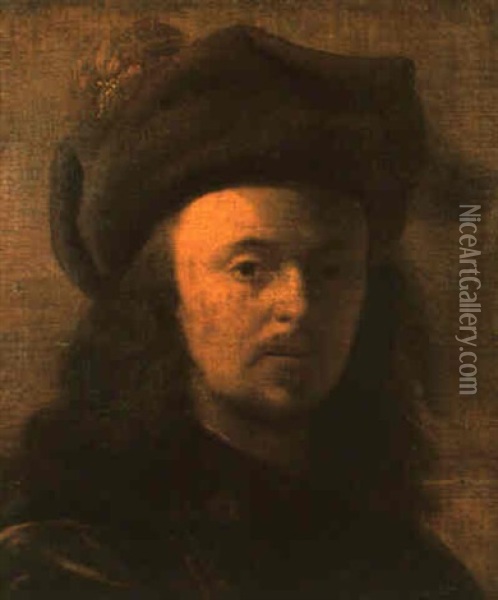 Portrait Of A Man Wearing A Red Turban Oil Painting - Jacob Adriaensz de Backer