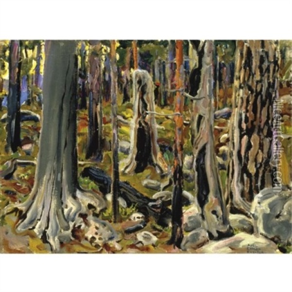 Kaskimetsa (burnt Forest) Oil Painting - Akseli Valdemar Gallen-Kallela