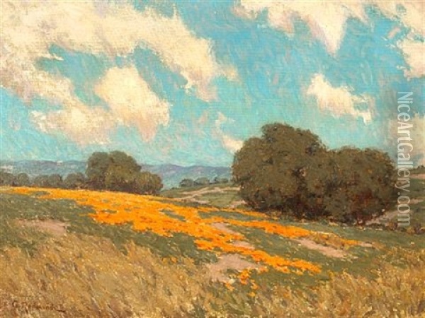 California Poppies Oil Painting - Granville S. Redmond