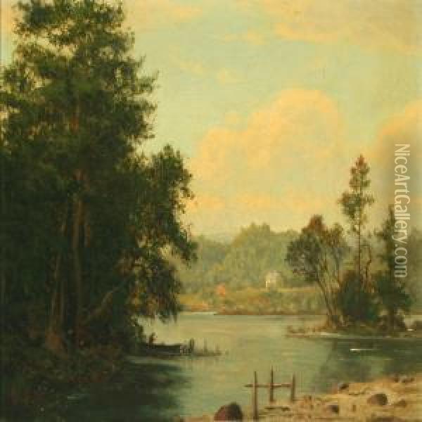 Danish Landscape Oil Painting - Georg Emil Libert