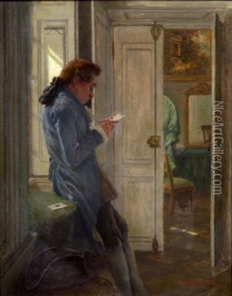 The Letter Oil Painting - Claus Meyer