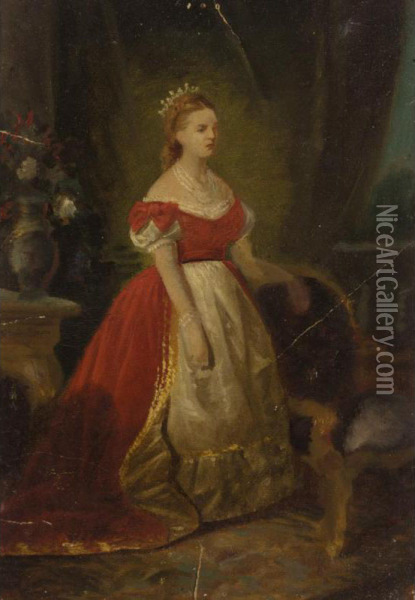 Queen Olga Of Greece Oil Painting - Spyridon Prosalentis