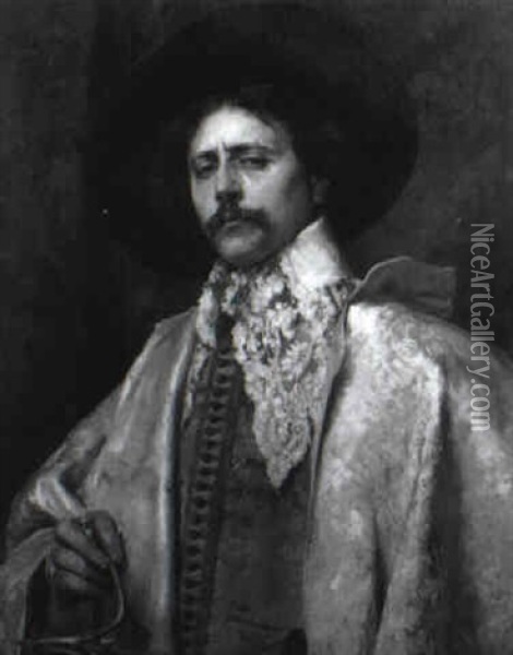 Portrait Eines Herrn In Historischem Kostume Oil Painting - Alex De Andreis