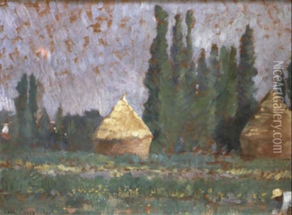 Les Meules Oil Painting - Henri-Edmond Cross