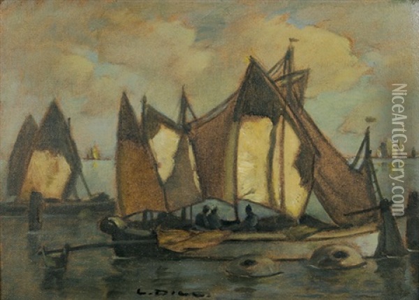 Fischerboote Bei Chioggia Oil Painting - Ludwig Dill