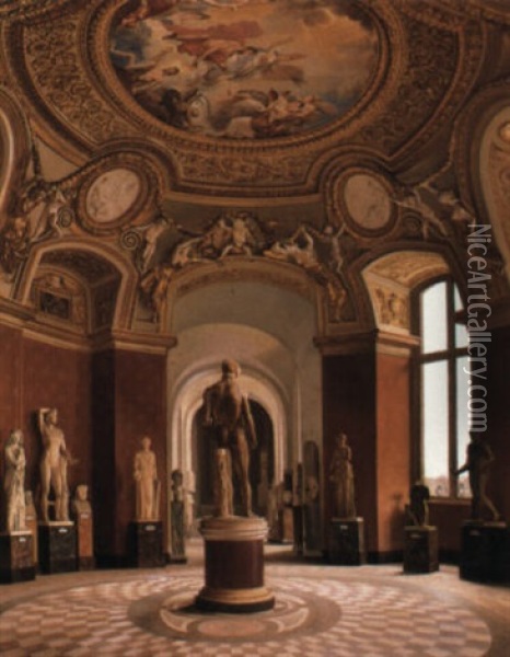 Rotonde De Mars, Palais De Louvre Oil Painting - Josef Theodor Hansen