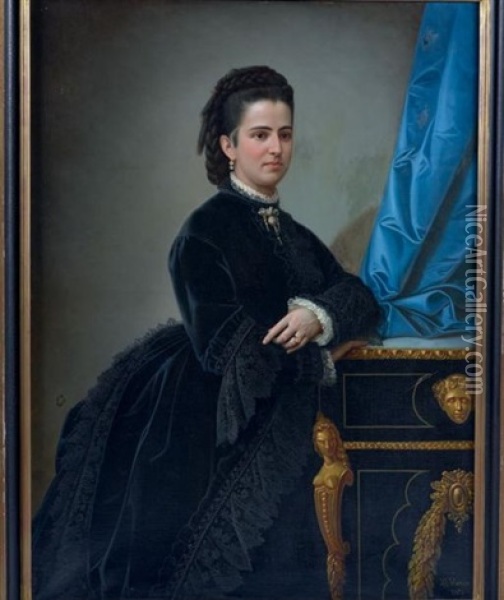 Portrait De Femme Oil Painting - Edmond Viancin