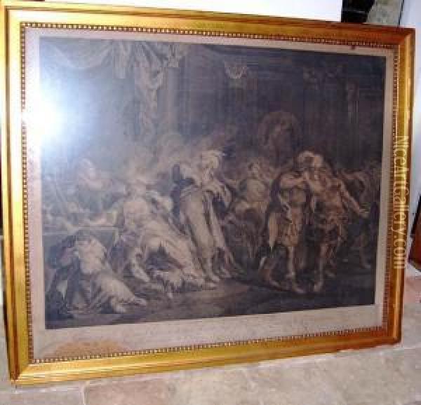 Creuse Brulee Par La Robe Quelle Vient De Recevoir Oil Painting - Francois de Troy
