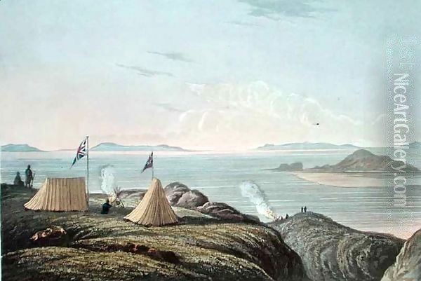 View of the Arctic Sea from the Mouth of the Coppermine River, Midnight Oil Painting - Sir George Back
