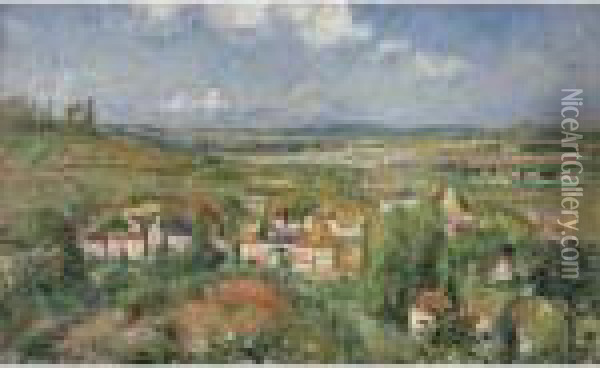 L'hermitage En Ete, Pontoise Oil Painting - Camille Pissarro