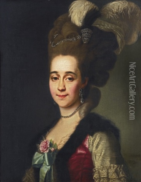 Portrait Of Princess Varvara Golitsyna Oil Painting - Dimitri Gregoriovitch Levitsky