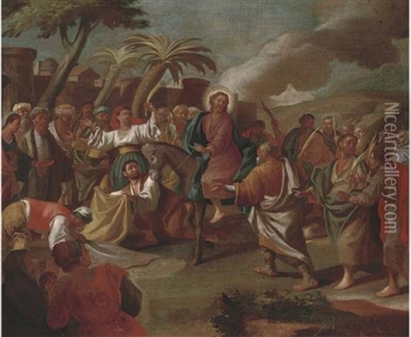 Christ's Entry Into Jerusalem Oil Painting - Pietro Bardellino
