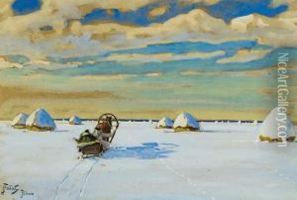 Winter Oil Painting - Julian Falat