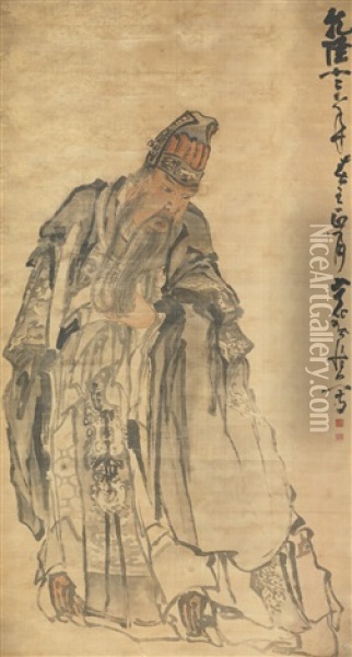 Portrait Of Guan Yu Oil Painting -  Huang Shen