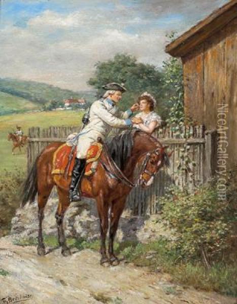 Flirt Oil Painting - Theodor Breitwieser