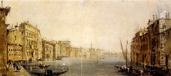 Venezianische Kanalansicht Oil Painting - Giacomo Guardi