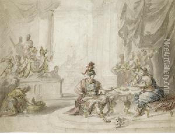 Dido And Aeneas Oil Painting - Elias Van Nijmegen